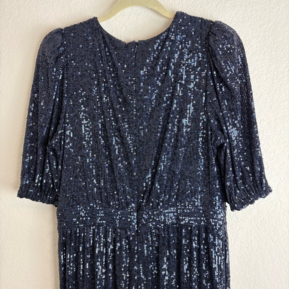 Trina Turk: Glam Party Sparkle Navy Sequin Jumpsuit - Picture 6 of 8